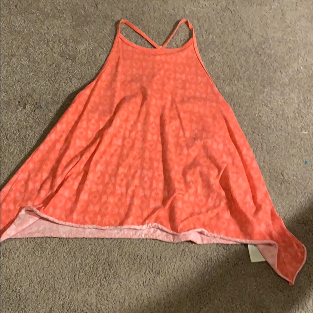 Cross back coral patterned tank